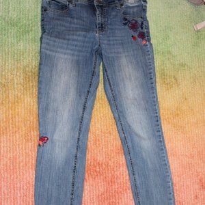 Cat & Jack Girls Super Skinny Butterfly Jeans Size 16